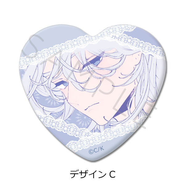 『恋せよまやかし天使ども』ハート型缶バッジ デザインC